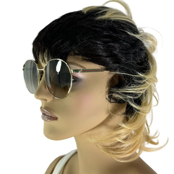 GUCCI Tortoise & Gold Metal GG0206SK 003 58 17-150 Women's Round Sunglasses - Picture 13 of 13